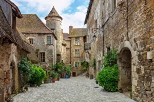 Occitanie Prints: France, Occitanie, Lot, Carennac, the priory courtyard