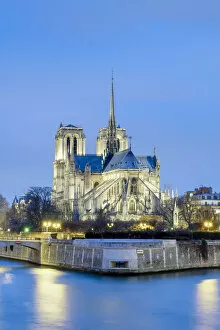 Jason Langley Collection: France, Paris. Cathedrale Notre Dame de Paris, Gothic cathedral on the Seine river