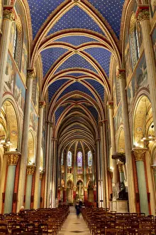 Vault Prints: France, Paris, Church of Saint-Germain-des-Pres interior