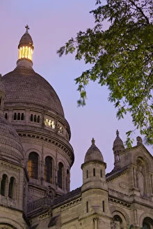 France, Paris, Montmartre, dawn detail of Basilique Sacre Coeur basilica