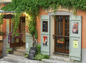 Images Dated 24th October 2019: France, Provence, Alpes Cote d Azur, Castellane, facade of cafe