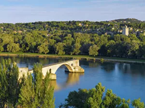 France, Provence, Avignon, Overview of Pont Saint-Benezet