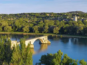 Vaucluse Prints: France, Provence, Avignon, Overview of Pont Saint-Benezet