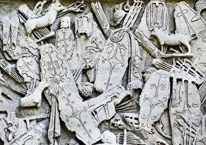 France, Provence, Orange, Detail of Triumphal Arch