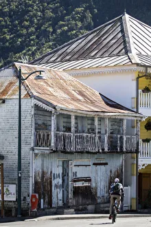 Old House Prints: France, Reunion Island, Cilaos, Street in the center of Cilaos