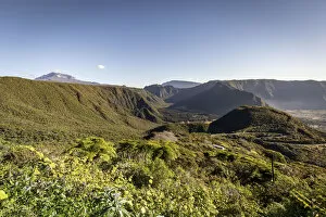 Images Dated 13th April 2022: France, Reunion Island, Saint Benoit, Landscape with tropical vegetation on the N3 road to Piton