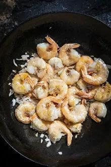 Images Dated 13th April 2022: France, Reunion Island, Sainte-Suzanne, Cooked prawns