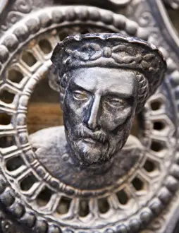 Tarn Prints: France, Tarn, Sorze. Intricate metal door ornamentation, Sorze