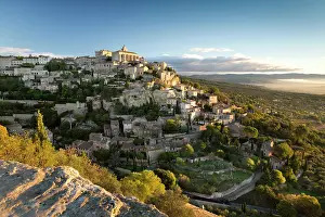 Gordes Prints: France, Vaucluse, Luberon Regional Nature Park, Gordes, Gordes in autumn