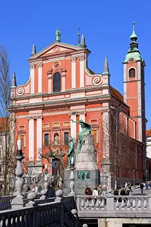 Ljubljana Prints: The Franciscan Church of the Annunciation and Preseren Monument