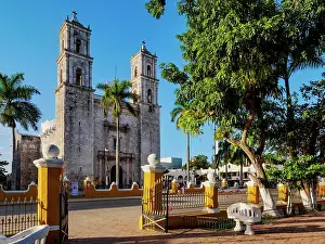 Pueblo Magico Prints: Francisco Canton Rosado Park and Cathedral of San Servacio