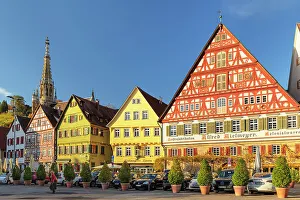 Esslingen Prints: Frauenkirche church and Kielmeyer House at the marketplace