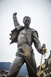 Images Dated 29th July 2014: Freddy Mercury Statue, Montreux, Lake Geneva, Vaud, Switzerland