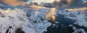 Fjords Prints: Fredvang bridges, E10, Fredvang, Flakstad, Moskenesoya, Nordland, Norway