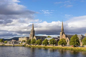Images Dated 16th March 2021: Free Church of Scotland and The Junction Church along the river Ness, Inverness, Scotland