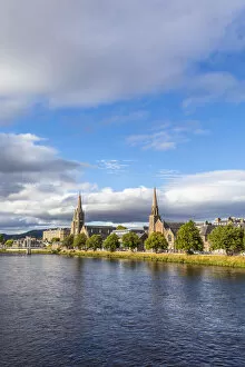Images Dated 16th March 2021: Free Church of Scotland and The Junction Church along the river Ness, Inverness, Scotland