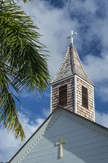 St Barth Prints: French West Indies, St-Barthelemy, Gustavia, Anglican Church
