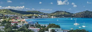 Images Dated 30th October 2017: French West Indies, St-Martin, Grand Case, Gourmet Capital of the Caribbean, elevated