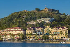French West Indies Gallery: French West Indies, St-Martin, Marigot, harbor view with Fort Louis