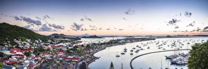 French West Indies, St-Martin, Marigot from Fort Louis, dusk French West Indies, St-Martin, Marigot from Fort Louis, dusk