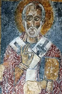 Images Dated 29th April 2013: Fresco of the cave church San Nicola dei Greci, Sassi di Matera, Basilicata, Italy
