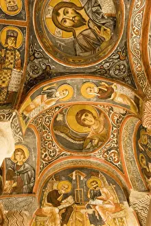 Frescoes, rock-cut Byzantine Karanlik Kilise (Dark Church)