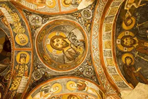 Western Asia Prints: Frescoes, rock-cut Byzantine Karanlik Kilise (Dark Church), Goreme Open Air Museum