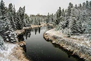 Riverbanks Prints: Fresh snow on Junction Creek, Greater Sudbury, Ontario, Canada