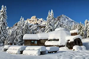 Fresh Snowfall at The Igloo, Lake Antorno, Belluno Province, Veneto, Dolomites, Italy