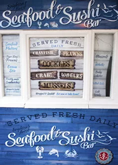 Freshly caught seafood on sale, Brighton, East Sussex, England