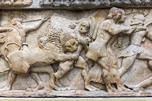 Detail of one of the friezes of the Siphnian Treasury, Archaeological Museum, Delphi Detail of one of the friezes of the Siphnian Treasury, Archaeological Museum, Delphi