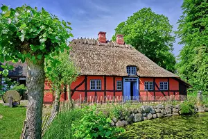 Denmark Prints: Frilandsmuseet (Open-Air Museum) is an open-air museum on the northern outskirts of Copenhagen