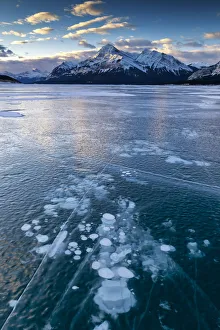 Frozen Methane Bubbles on Abraham Lake, Aberta, Canada