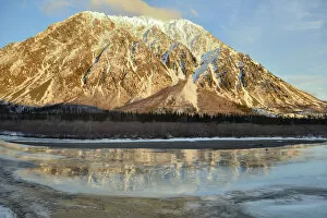 Frozen Nenena River, south of Fairbanks, Alaska Railroad trip from Anchorage to Fairbanks