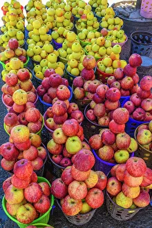Merchandise Prints: Fruit for sale, Zaida, Midelt, Morocco