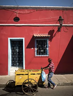 Colombia Prints: Fruit Seller, Getsemani Barrio, Cartagena, Bolaivar Department, Colombia, South America