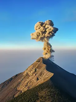 Volcanoes Prints: Fuego Volcano seen from the top of Acatenango at sunrise