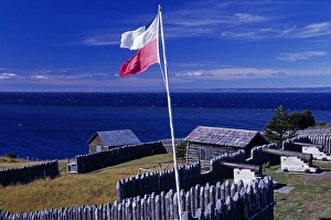 V Iew Collection: Fuerte Bulnes cannons look across Straits