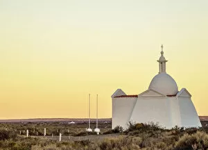 Fuerte San Jose Chapel at dusk, Valdes Peninsula, UNESCO World Heritage Site, Chubut