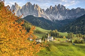 Funes Valley, Odle, Trentino Alto Adige-South Tyrol, Italy. South tirol
