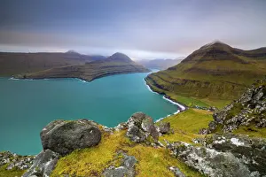 Foroyar Prints: Funningsfordur viewed from Gonguturur Hvithamar trailhead