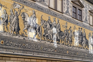 Saxony Prints: Furstenzug mural, Dresden, Saxony, Germany
