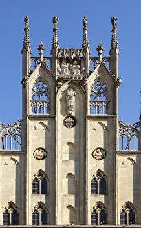 Peter Fischer Prints: The gable of the historical city hall in Muenster, Muensterland, North Rhine Westphalia