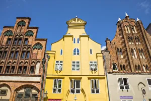 Gabled buildings, Stralsund, Baltic Coast, Mecklenburg-Western Pomerania, Germany
