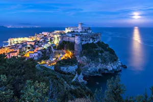 Gaeta in the night. Europe, Italy, Lazio, Latina province, Gaeta