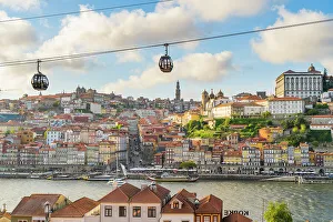 Ribeira Prints: The Gaia Cable Cars Looking towards the old neighbourhood of Ribeira