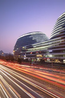 Galaxy SOHO (designed by Zaha Hadid) at dusk, Beijing, China