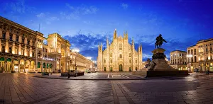 Shopping Mall Prints: Galleria Vittorio Emanuele II and Duomo (Cathedral), Milan, Lombardy, Italy