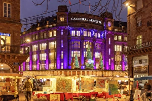 Department Store Prints: Galleries Lafayette, illuminated at Christmas