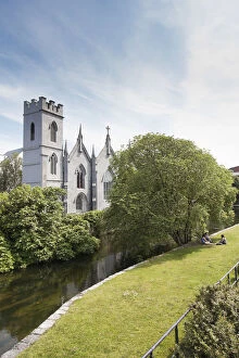 Images Dated 7th April 2016: Galway, Ireland. A quiet church by the river Corrib in the centre of Galway